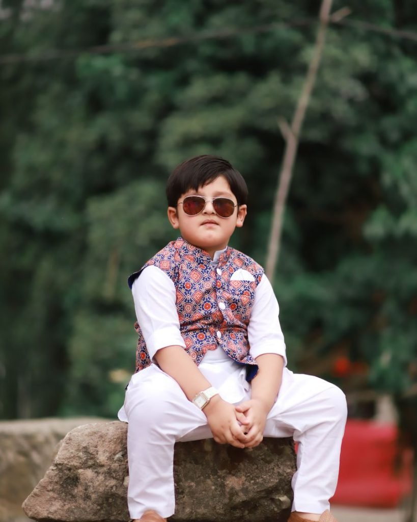 Boys Mandarin Collar Linen-Blend Casual Shirt
