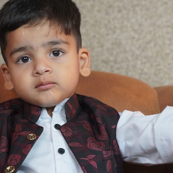Boys Maroon Festive Nehru Set