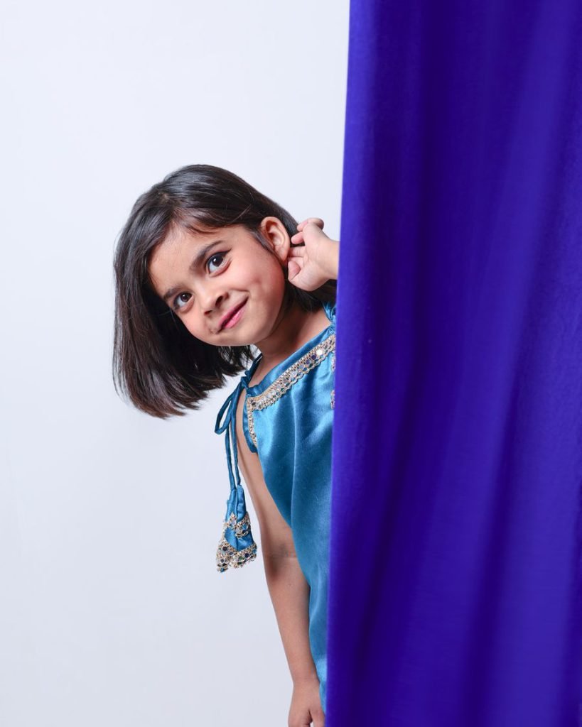 Girls Blue Ethnic Kurta Dress