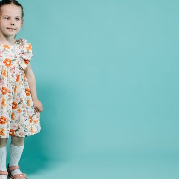 Girls Floral Tiered Pure Cotton Summer Frock