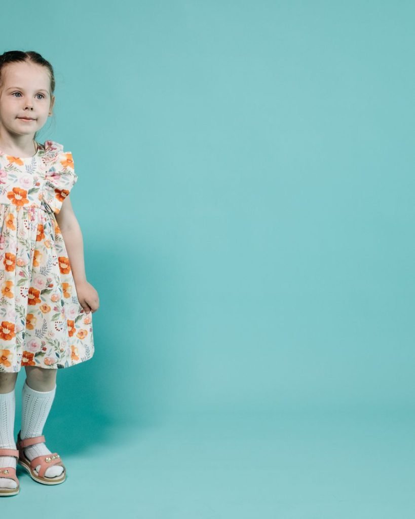 Girls Floral Tiered Pure Cotton Summer Frock