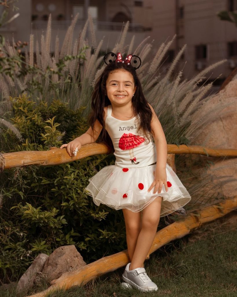 Girls White Dotted Cotton Frock